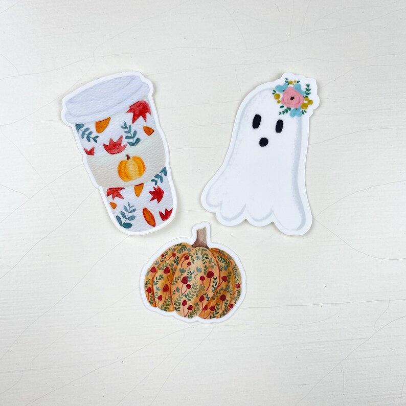 Floral Ghost Vinyl Sticker 2.1" X 3.0" - Etsy