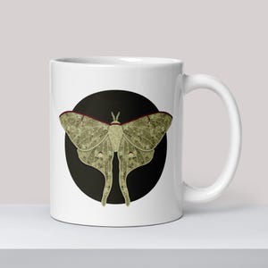 Floral Luna Moth Mug 11oz