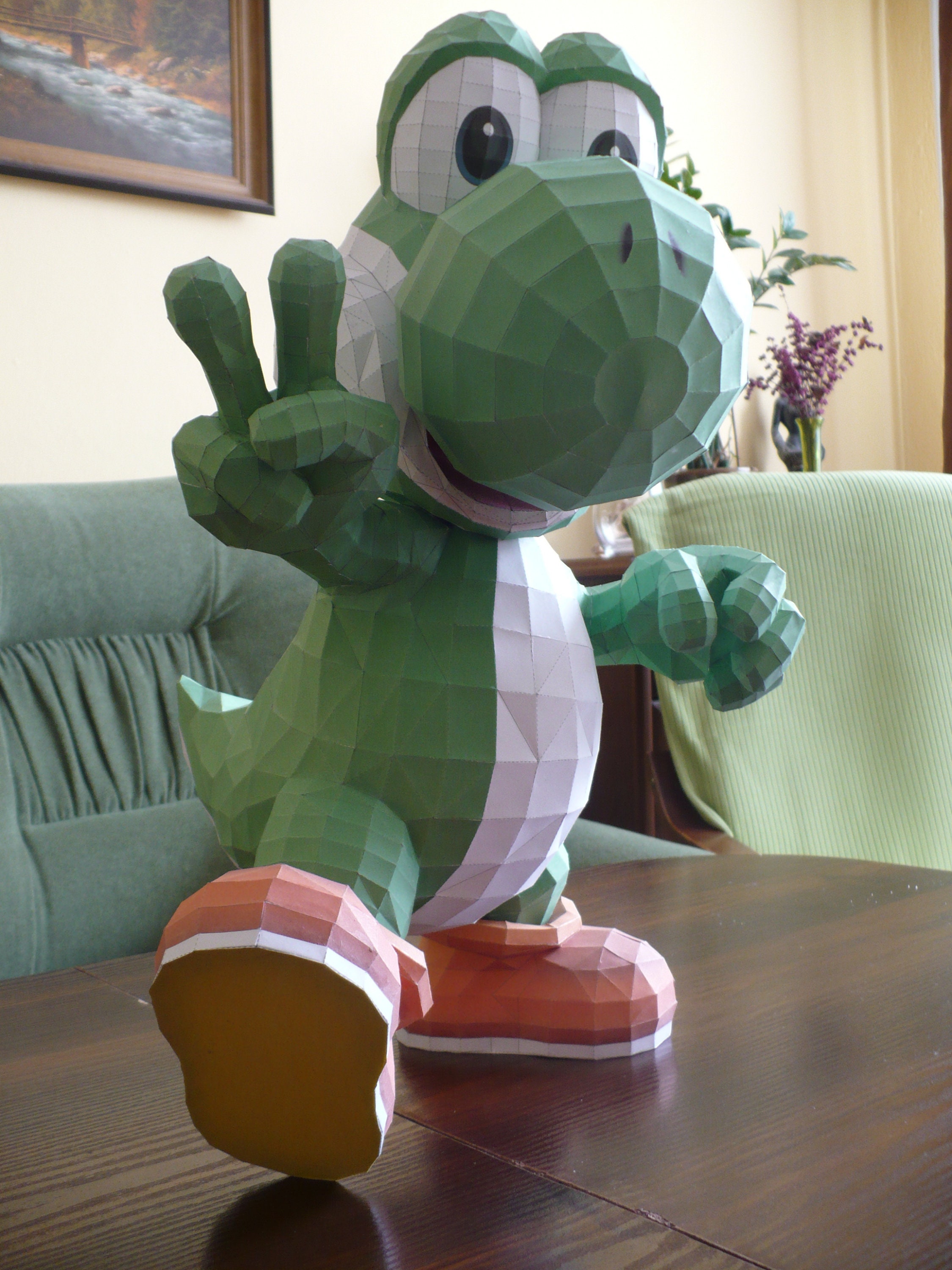 Papercraft yoshi 3d DIY craft pdf template digital Etsy