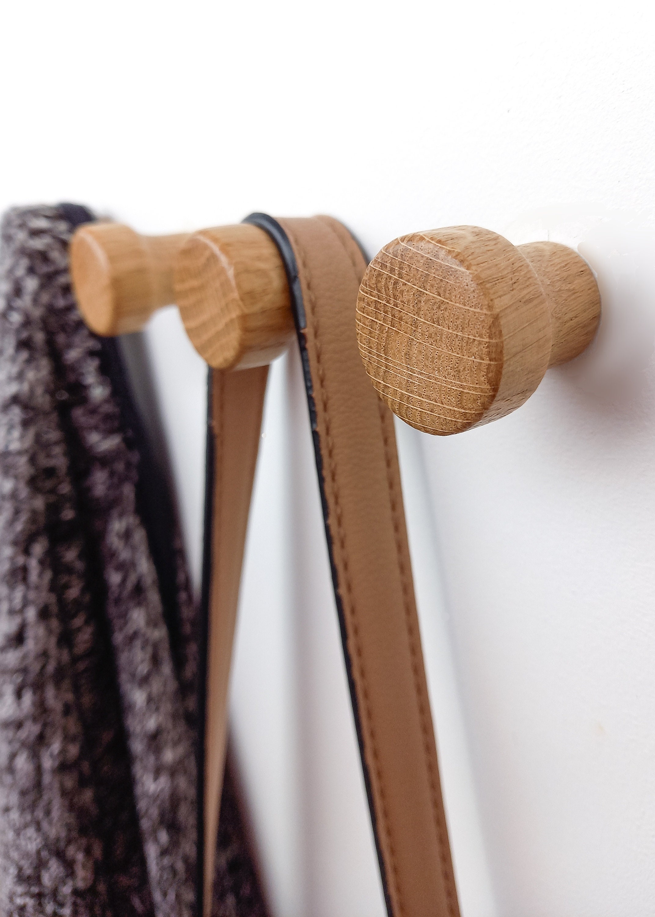 Wooden Wall Peg Single Wooden Wall Hook Towel Hooks Oak Etsy