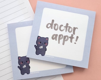 Stabby Black Cat Post-it® Sticky Notes, Animals with Knives, Memo Pad, Cute Notepad, To-Do List, Note taking, Back To School Supplies