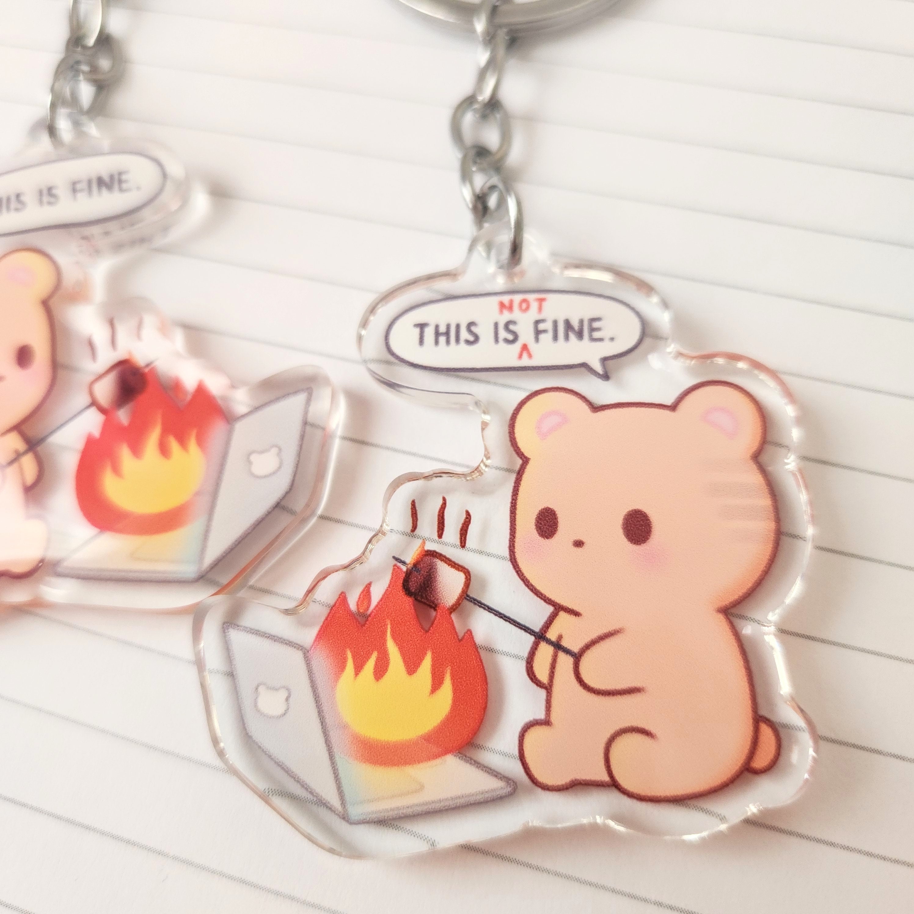 This is (not) Fine Bear Programmer Humor Keychain, Software Developer ...
