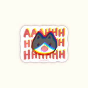 Glitching Existential Crisis Screaming Cat Vinyl Sticker, Existential Dread, Tuxedo Cat, The Horror Persists, Cat Meme, Dark Humor Gift