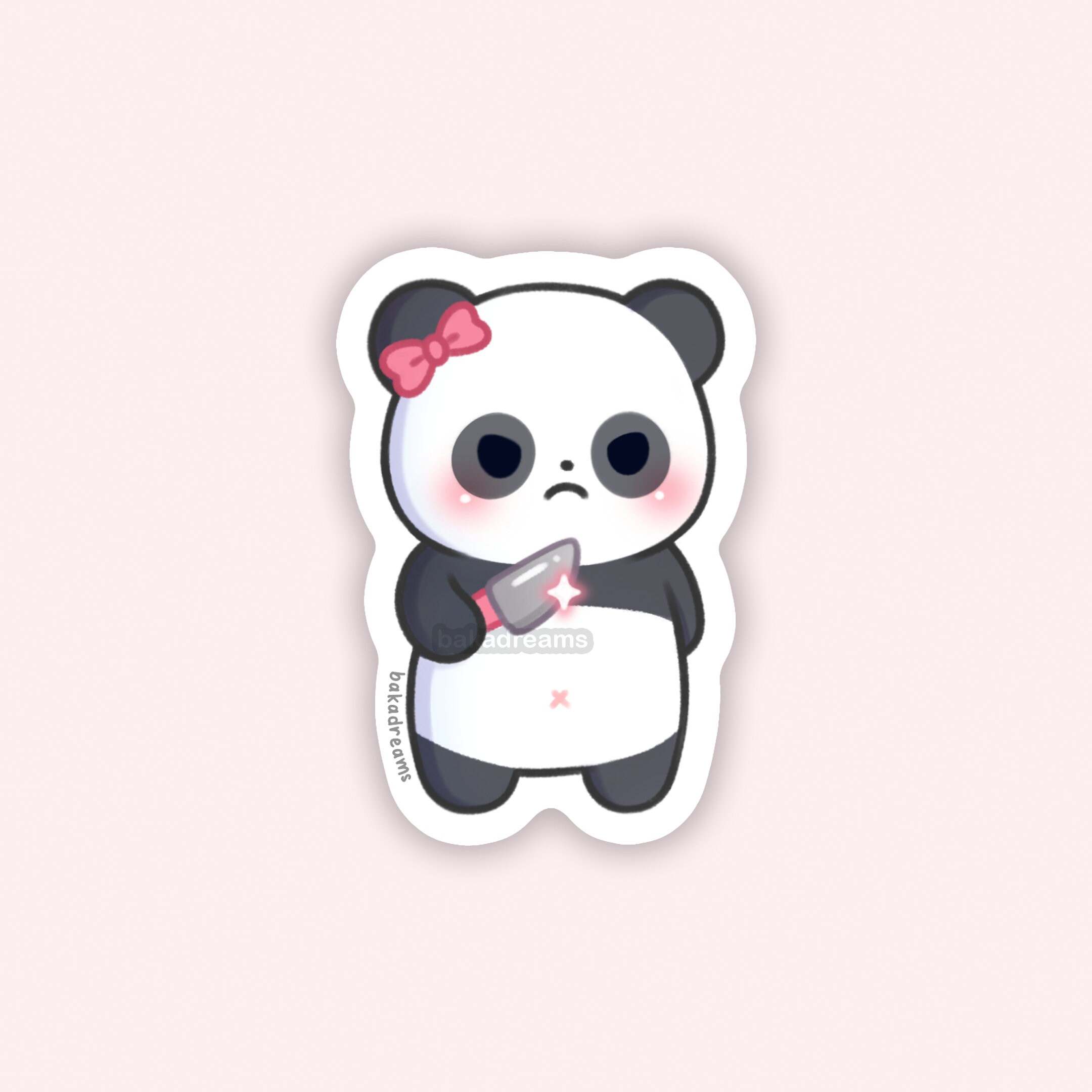 Die-cut sticker, Cute kawaii Panda cub sticker, whit