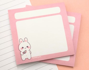 Stabby Bunny Post-it® Sticky Notes, Animals with Knives, Memo Pad, Cute Notepad, To-Do List, Note taking, Back To School Supplies