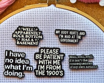 Funny Snarky Sayings | Magnetic Needle Minder | For Cross Stitch, Needlepoint, Embroidery, Sewing, and More!