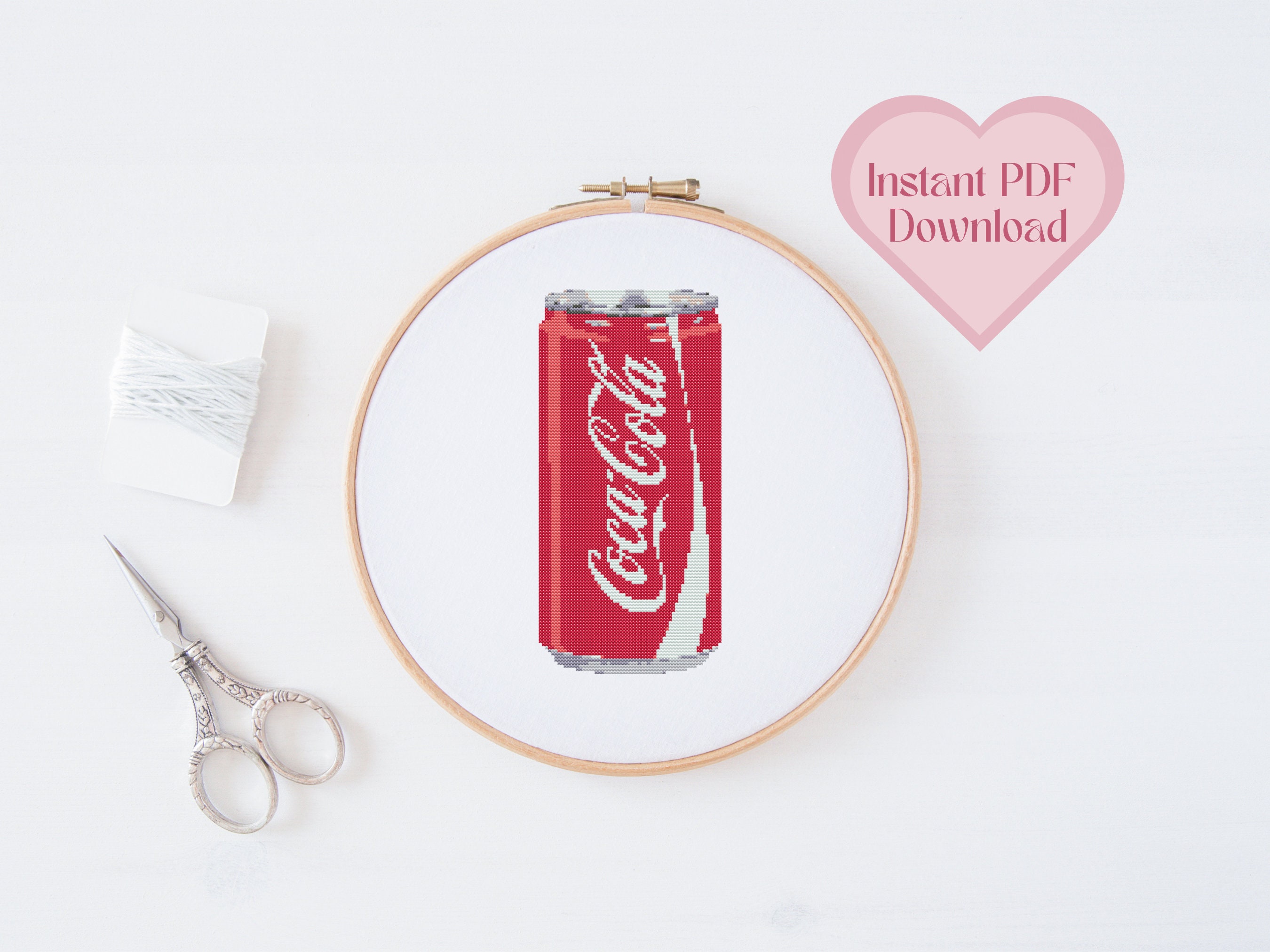 Mini Cola Coke Can Soda Pop Cross Stitch Pattern PDF | Instant