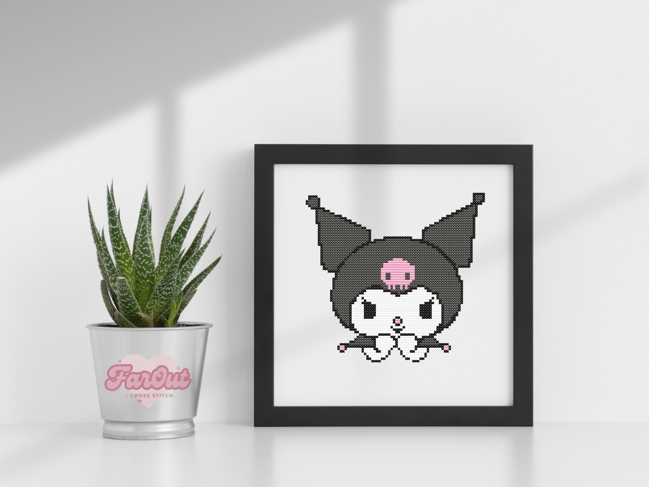 Evil Kawaii Black Bunny Kuro Cross Stitch Pattern PDF Evil Kawaii Black Bunny Kuro Cross Stitch Pattern PDF