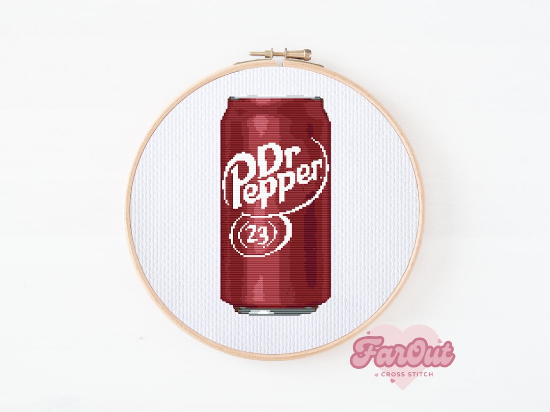 Dr Pepper Soda Pop Can Cross Stitch Pattern PDF | Instant Download