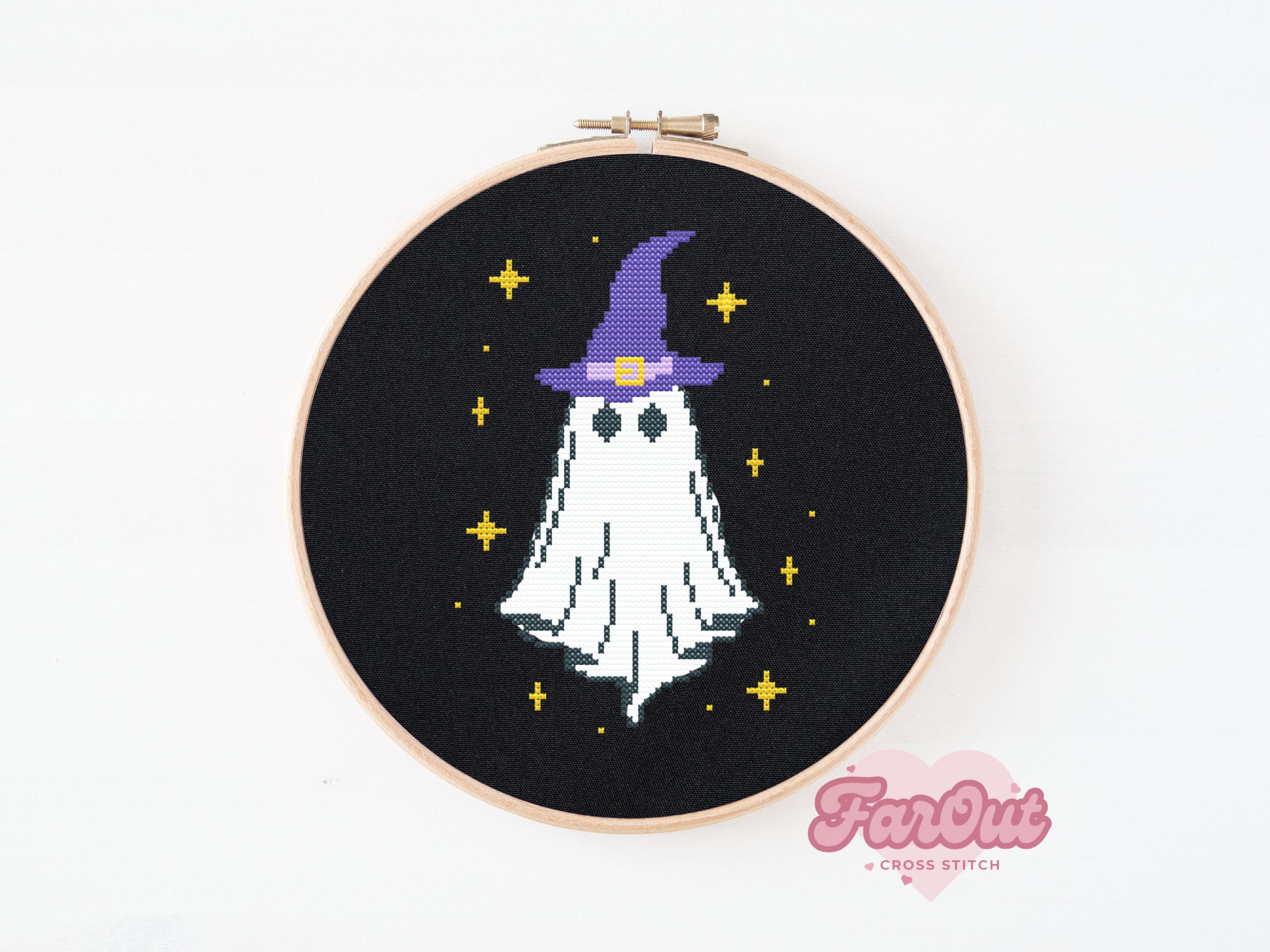 Witchy Ghost Cross Stitch Pattern PDF | Instant Download | Halloween ...