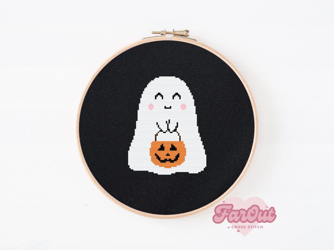 Trick or Treating Ghost Cross Stitch Pattern PDF | Instant Download ...