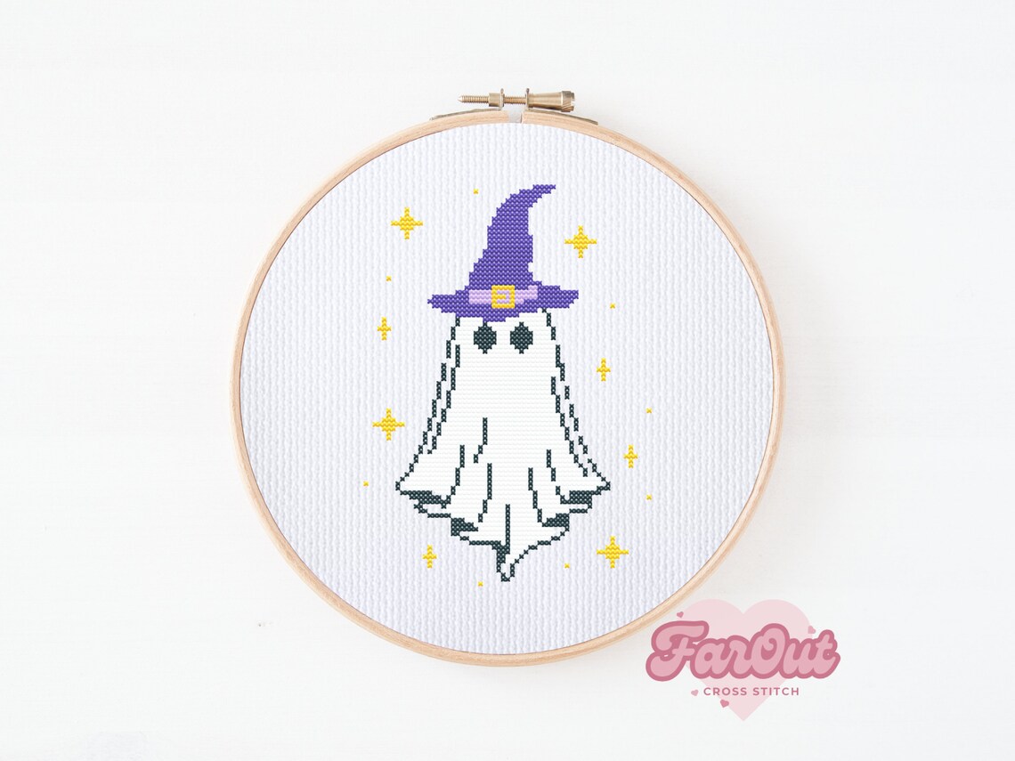 Witchy Ghost Cross Stitch Pattern PDF | Instant Download | Halloween ...