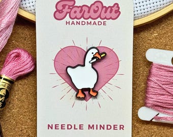 Stabby Goose Magnetic Needle Minder | For Cross Stitch, Needlepoint, Embroidery, Sewing, and More!