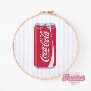 Mini Cola Coke Can Soda Pop Cross Stitch Pattern PDF | Instant Download
