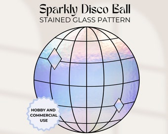 Sparkly Disco Ball Stained Glass Pattern PDF | Instant Download