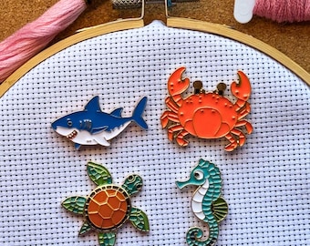 Under the Sea Creatures | Magnetic Needle Minder | For Cross Stitch, Needlepoint, Embroidery, Sewing, and More!