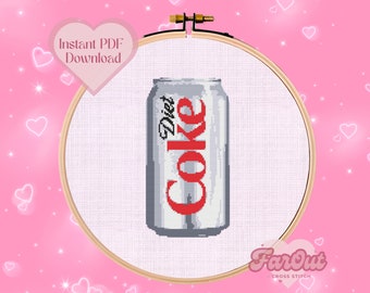 Diet Coke Can Cross Stitch Pattern PDF | Instant Download