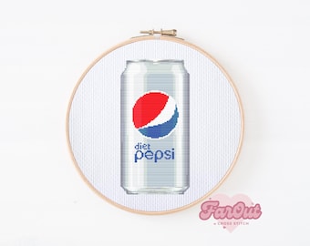 Diet Pepsi Can Cross Stitch Pattern PDF | Instant Download | Pattern Keeper Compatible