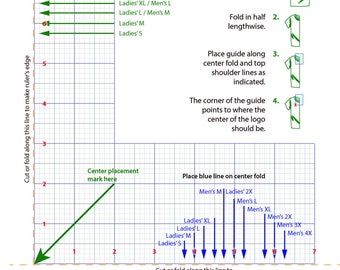 Right-Side Adult-- Printable machine embroidery logo placement guide for adult sizes