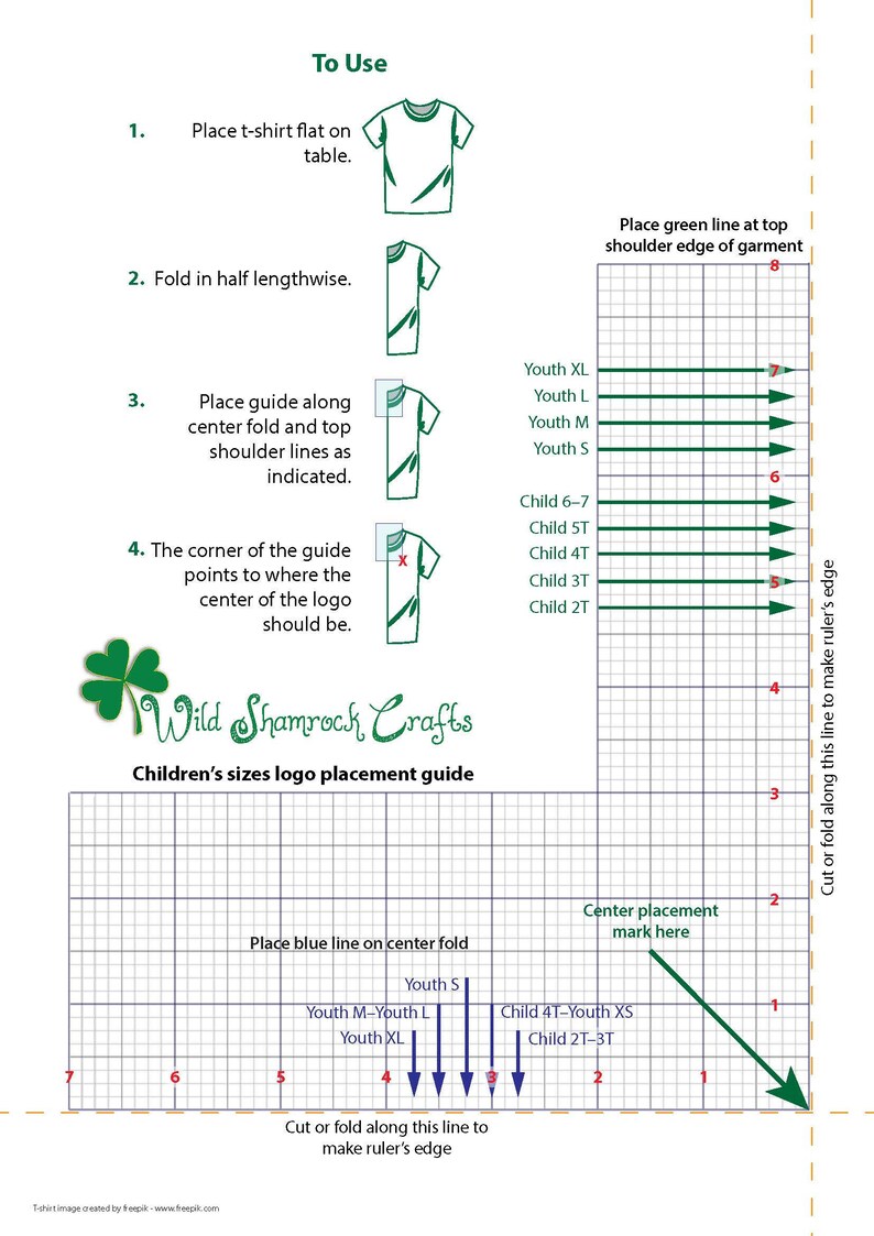 Printable Embroidery Placement Guide