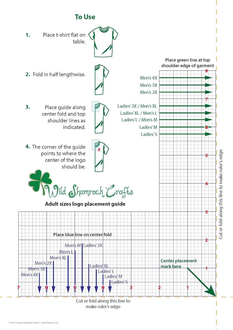 Printable Embroidery Placement Guide