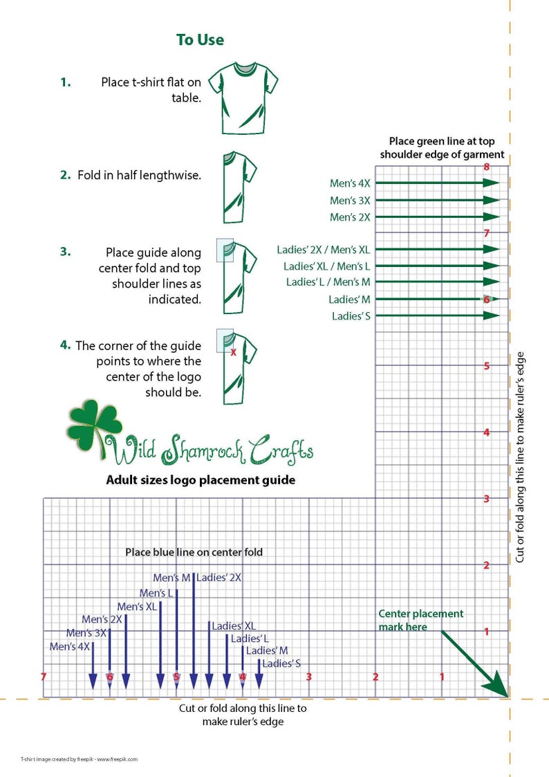 Printable Embroidery Placement Guide