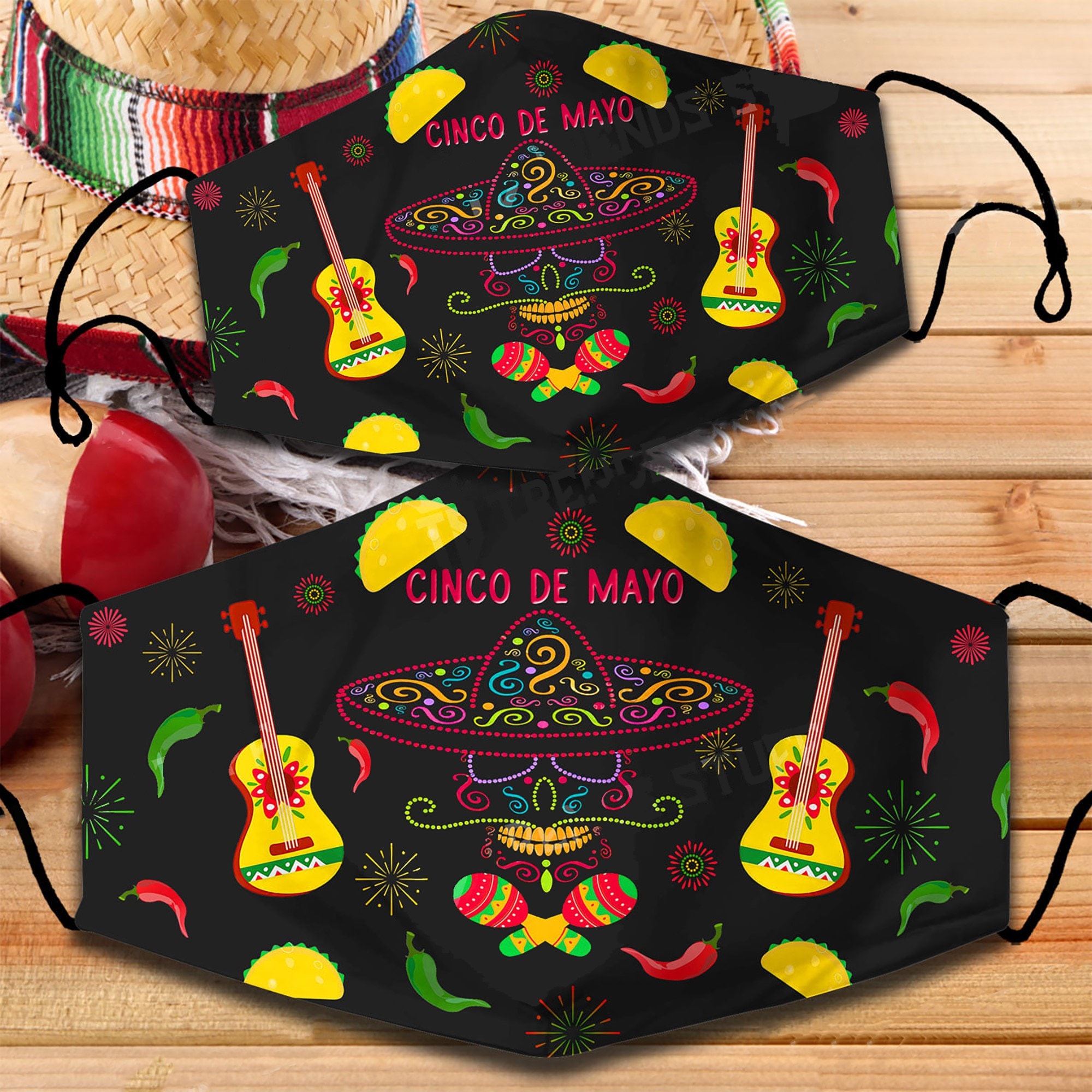 Cinco De Mayo Sugar Skull Awesome Face Mask Etsy