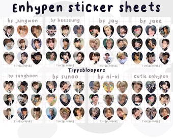 enhypen en hearts sticker sheet etsy