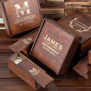 Personalized Groomsmen Gifts, Groomsman Gift Box, Groomsmen Proposal, Best Man Gift, Cigar Gift Box, Christmas Gifts Box, Wooden Gift Box