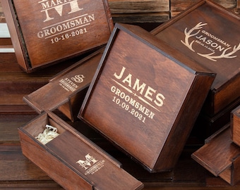 Personalized Groomsmen Gifts, Groomsman Gift Box, Groomsmen Proposal, Best Man Gift, Cigar Gift Box, Christmas Gifts Box, Wooden Gift Box