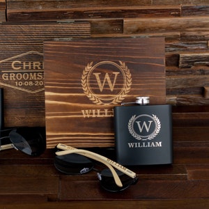 Personalized Sunglasses and Flask in Gift Box, Groomsmen Gifts, Groomsman Proposal Gift, Best Man Gift, Husband Gift, Bachelor Gifts for Men image 4