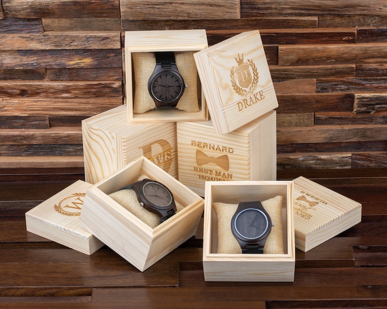 Personalized Groomsmen Watches Wooden Watches for Men image 1