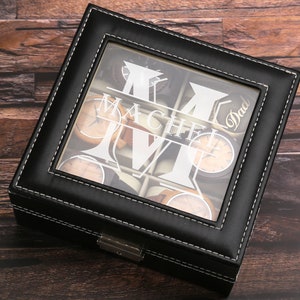 Personalized Watch Case, Groomsmen Gifts, Engraved Watch Box for Him, Custom Watch Box for Men, Groomsman Gift, Mens Gift, Mens Watch Holder