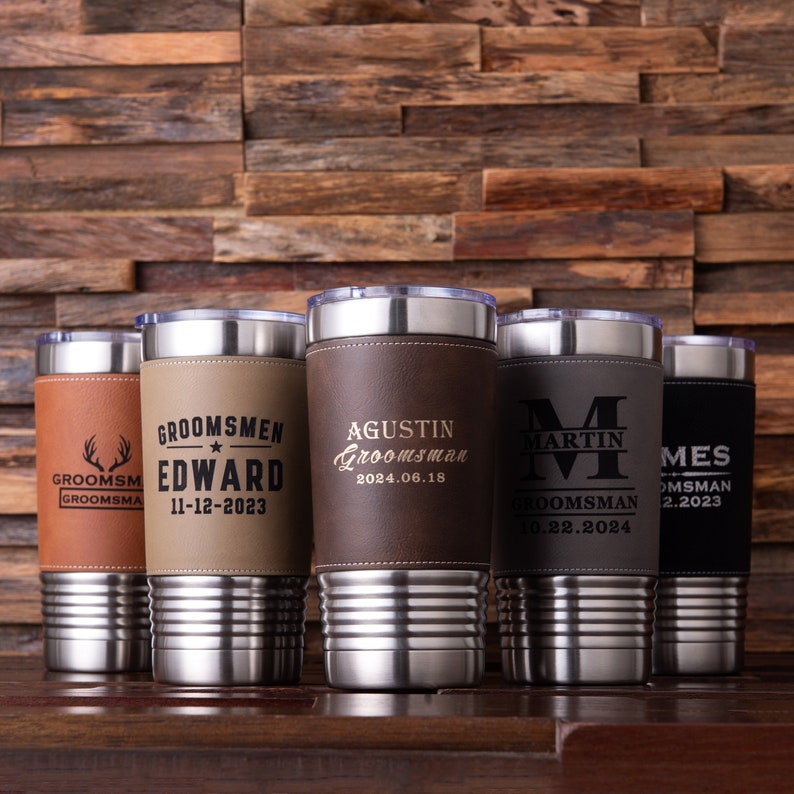 Personalized Groomsmen Gifts Ideas, Groomsman Tumbler Cup Gift for Men, Gift for Him, Best Man Gift, Boyfriend Gift, Bachelor Party Gift image 1