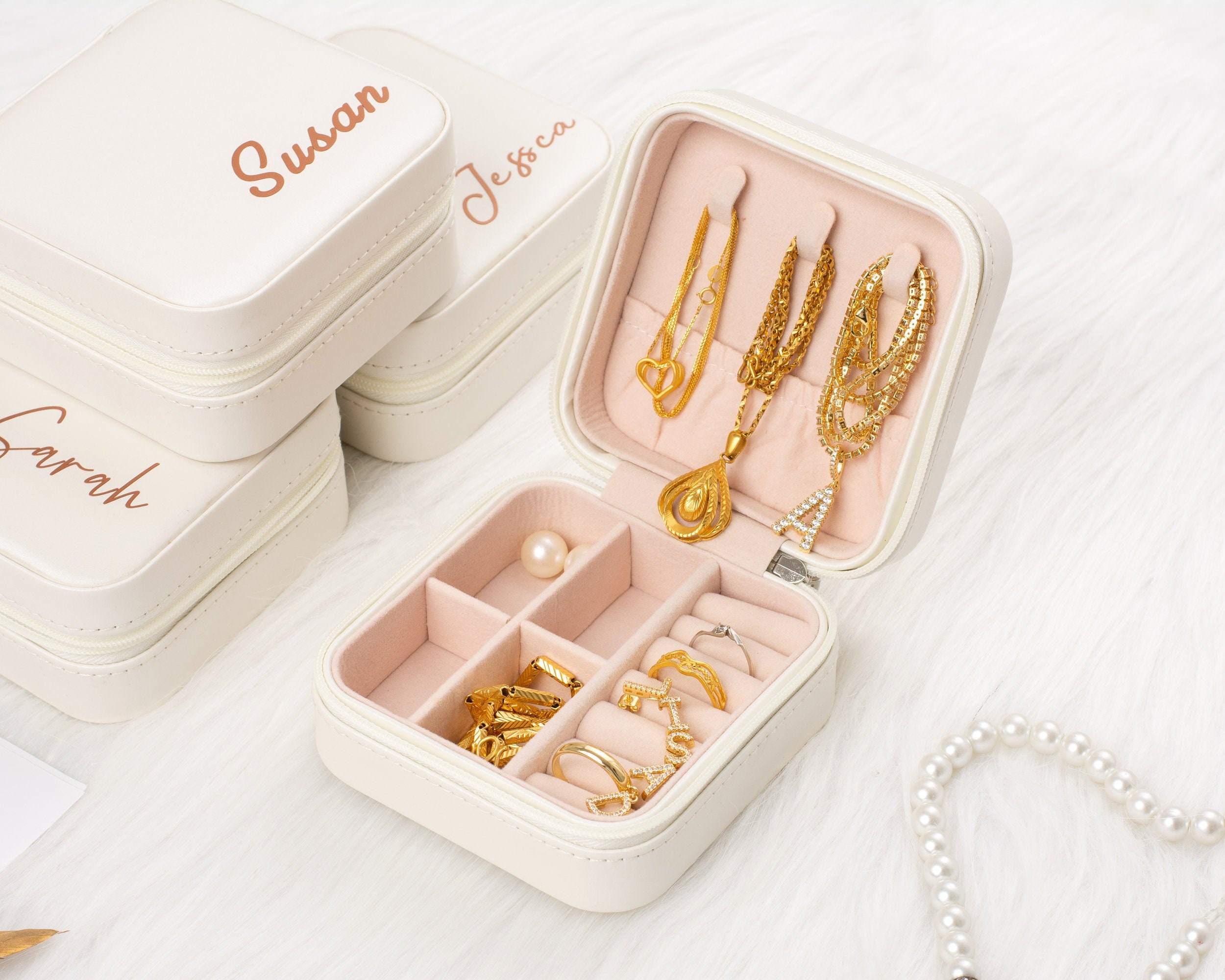 Personalized Jewelry Boxes Bridesmaid Jewelry Box Travel Etsy