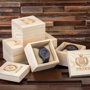 Personalized Wooden Watches for Men, Mens Watch with Wooden Box, Groomsmen Gifts, Best Man Gift, Mens Gift, Christmas Gifts for Men image 4