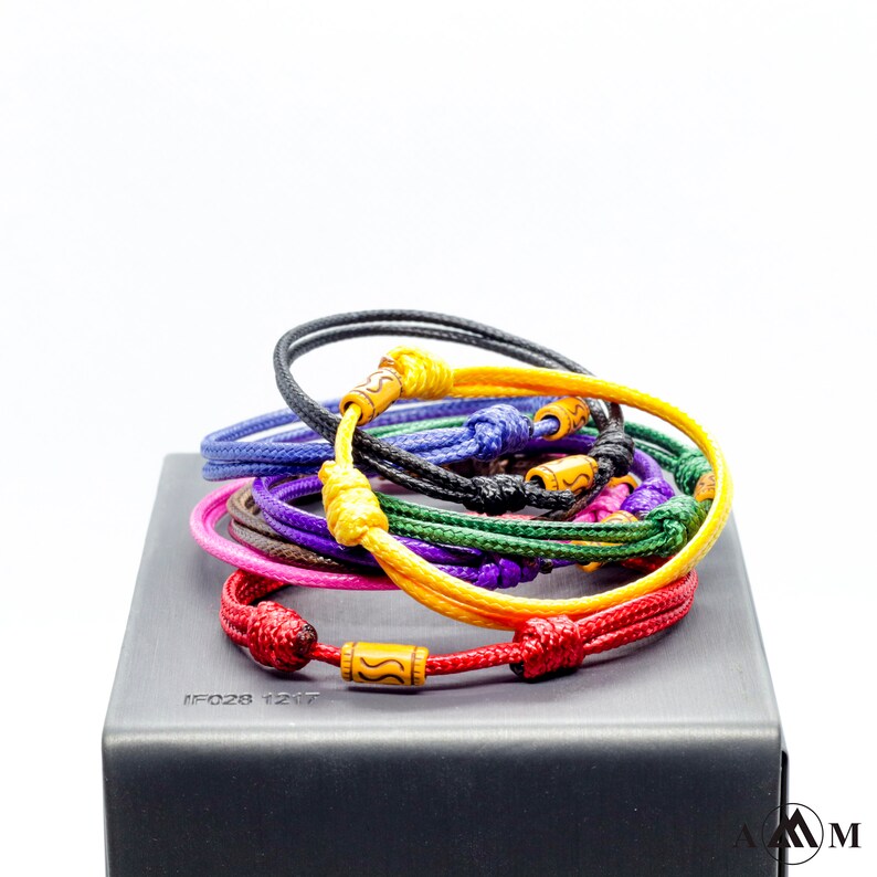 3 pcs RASTA LEATHER BRACELET, adjustable cord bracelet, nautical beads bracelet, friendship bracelet, rainbow bracelet, pride bracelet image 8