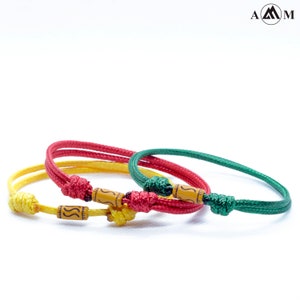 3 pcs RASTA LEATHER BRACELET, adjustable cord bracelet, nautical beads bracelet, friendship bracelet, rainbow bracelet, pride bracelet image 2