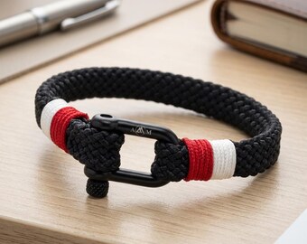 Custom Adjustable Europe Country Flag Paracord Shackle Bracelet – Braided Unisex National Bracelet