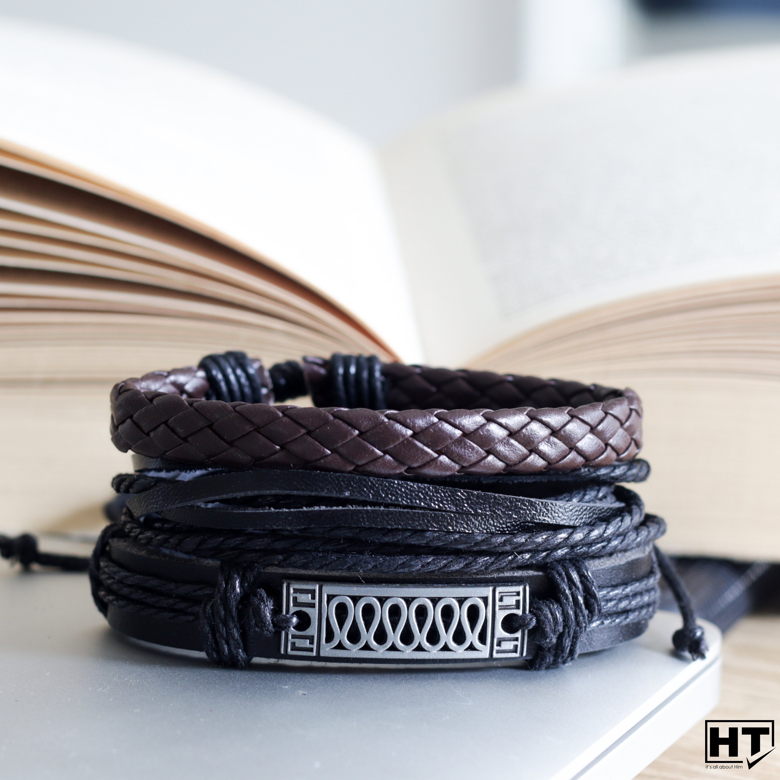 MEN LEATHER BRACELET Combination Bracelet for Men Men Etsy UK