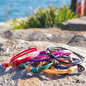 3 pcs RASTA LEATHER BRACELET, adjustable cord bracelet, nautical beads bracelet, friendship bracelet, rainbow bracelet, pride bracelet image 1