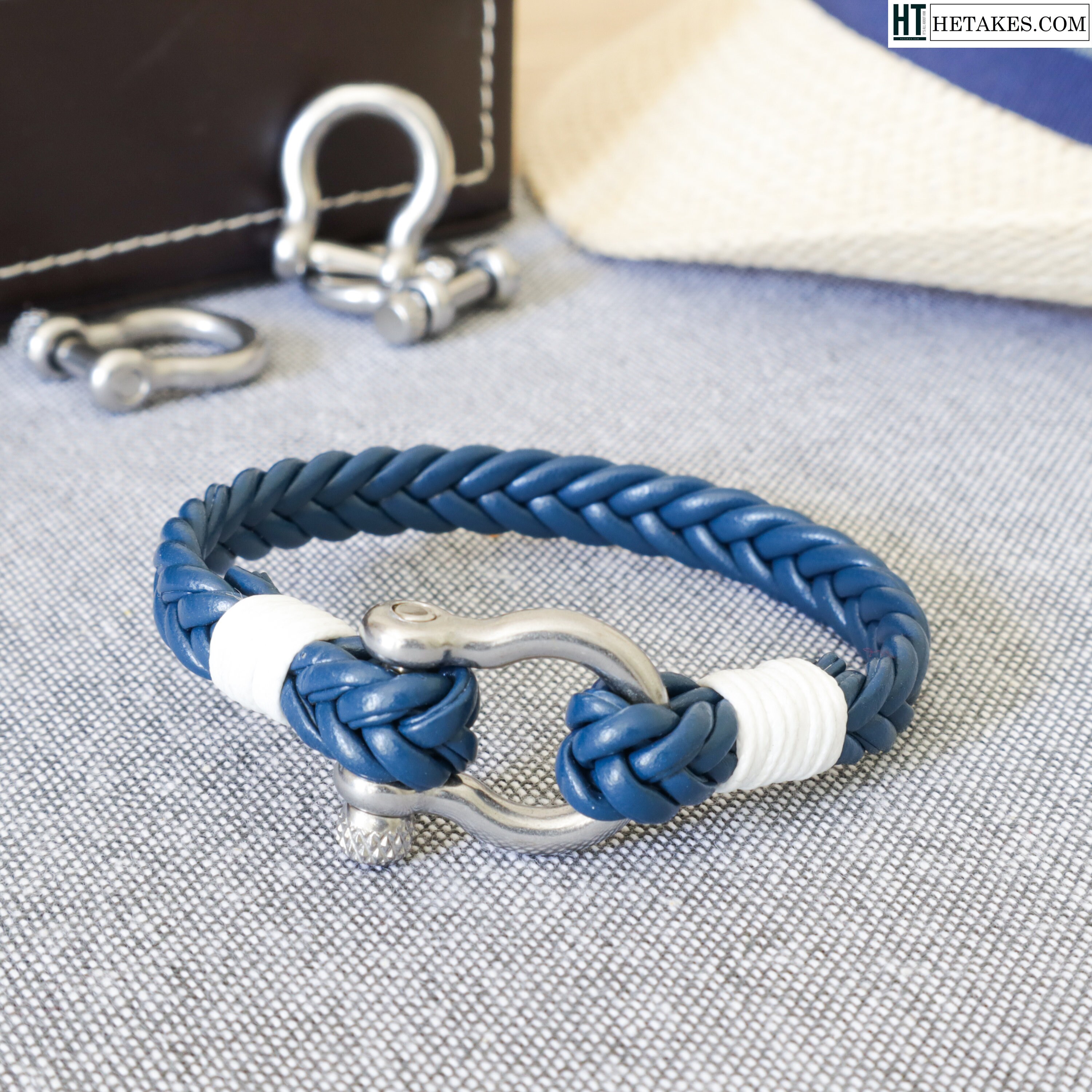 MAN LEATHER BRACELET mens string bracelet with stainless Etsy