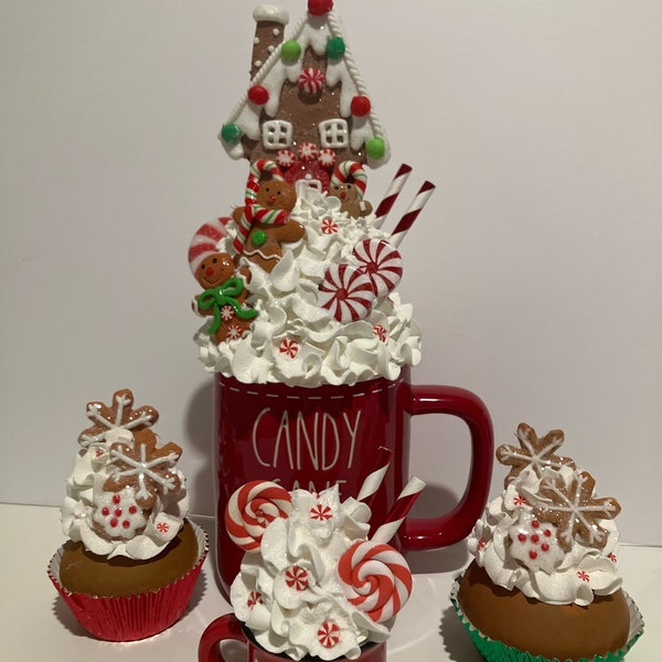 Faux Christmas gingerbread house topper