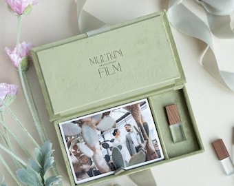 10х15 (4х6) Velvet box  for prints and USB drives / Silk ribbon