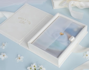 Bespoke Print Box with Silk Ribbons, Photo Keepsake