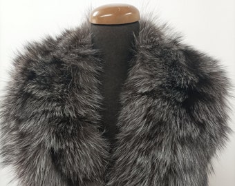 Fur collar, fox high quality fur collar silver color,real fur scarf, coat winter accessories