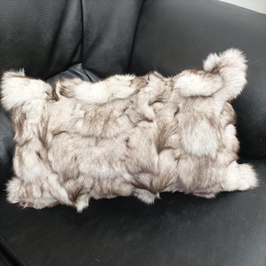 Real  fox fur pillow ,natural  color, Home warmer