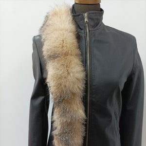 Rifinitura del cappuccio in vera volpe, collo in pelliccia, rifinitura del cappuccio in pelliccia di volpe color cristallo, sciarpa in pelliccia. accessori con strisce di pelliccia per giacche e cappotti / unisex uomo donna