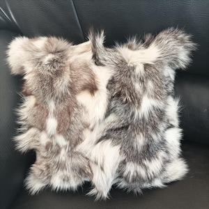 Real  fox fur pillow ,natural 2 colors, Home warmer