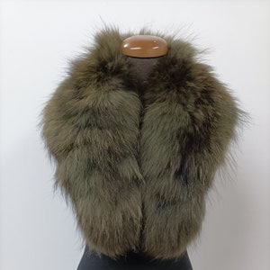 Fur collar,finn raccoon high quality fur collar ,green color, coat winter accessories